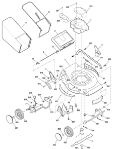 Deck And Engine Group (881243dk) Diagram and Parts List for 881243-MXTH675 2011 Briggs and Stratton Lawn Mower